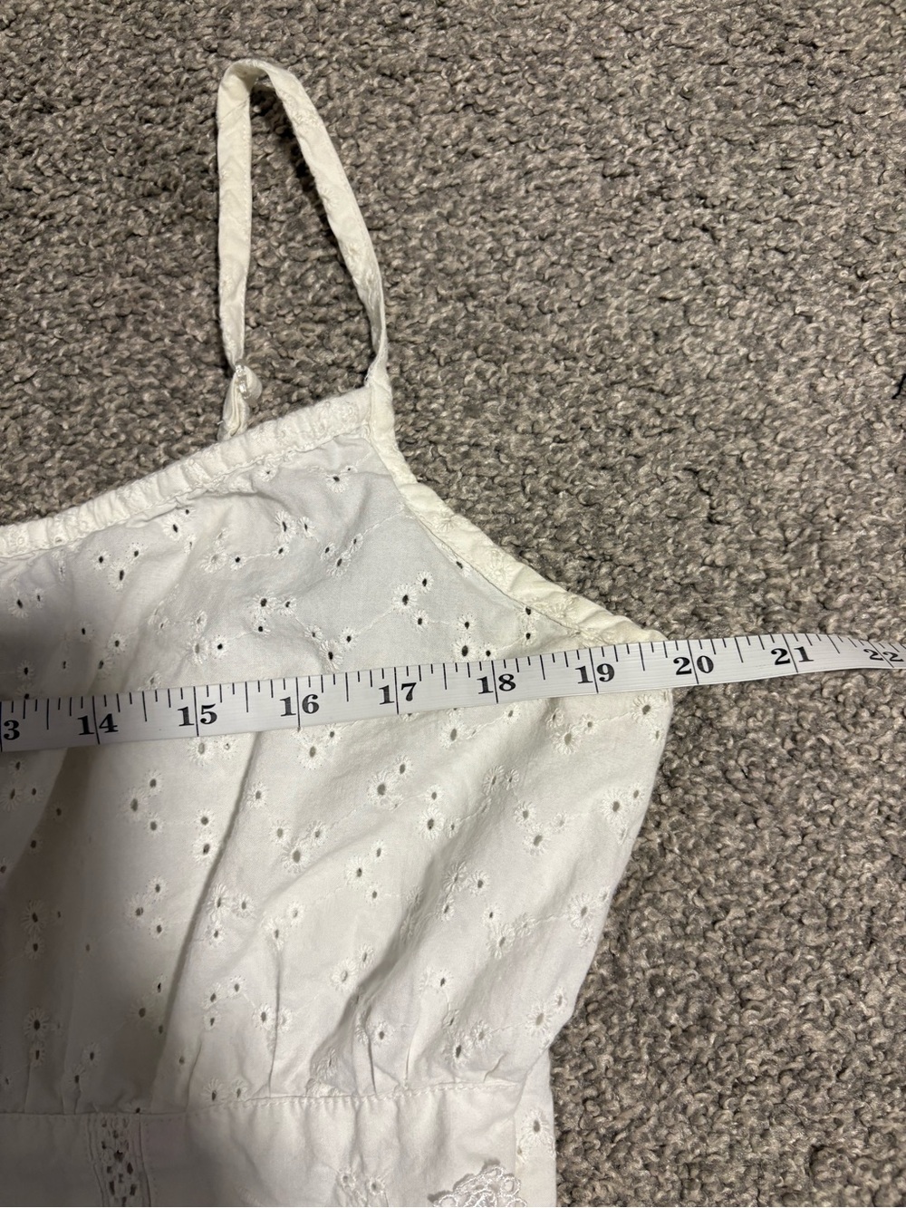 Y2K Nevada Eyelet Cotton Crop Top Sleeveless Summer Shirt Cami Plus Size 16 - Picture 8 of 9